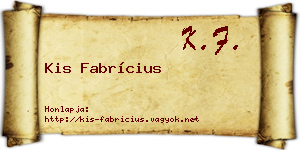 Kis Fabrícius névjegykártya