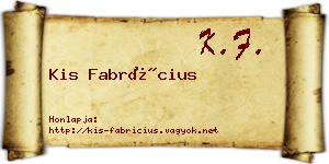 Kis Fabrícius névjegykártya