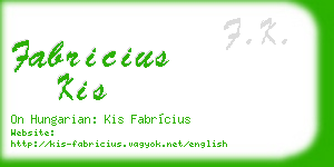 fabricius kis business card